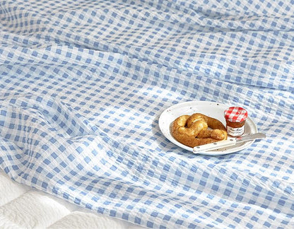 Checkered Seersucker Coverlet Set