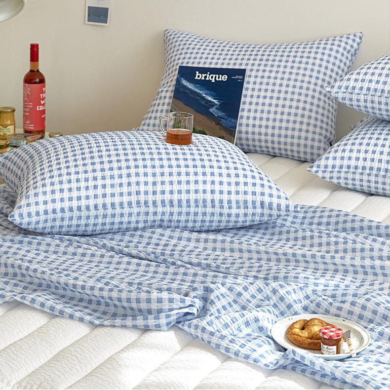 Checkered Seersucker Coverlet Set